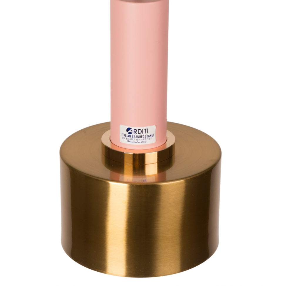 Taklampa 'Cylinder' - Rosa/Mässing